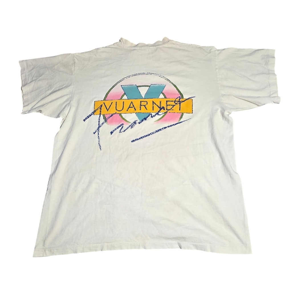 Vintage 90s Vuarnet France T Shirt Mens XL White Delta Single Stitch Graphic Tee - Picture 3 of 10